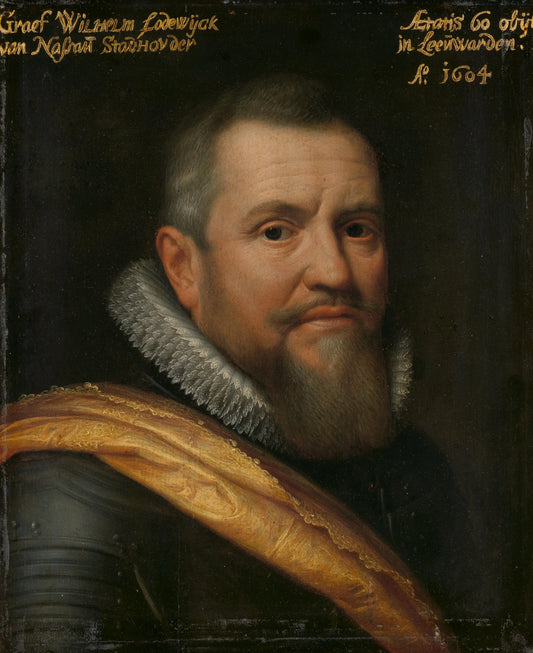 Portrait of Willem Lodewijk (1560-1620), Count of Nassau, Nicknamed in Frisian ‘us heit’ (our father) – workshop of Michiel Jansz van Mierevelt Vintage Portrait Art Print | Wall Art Poster