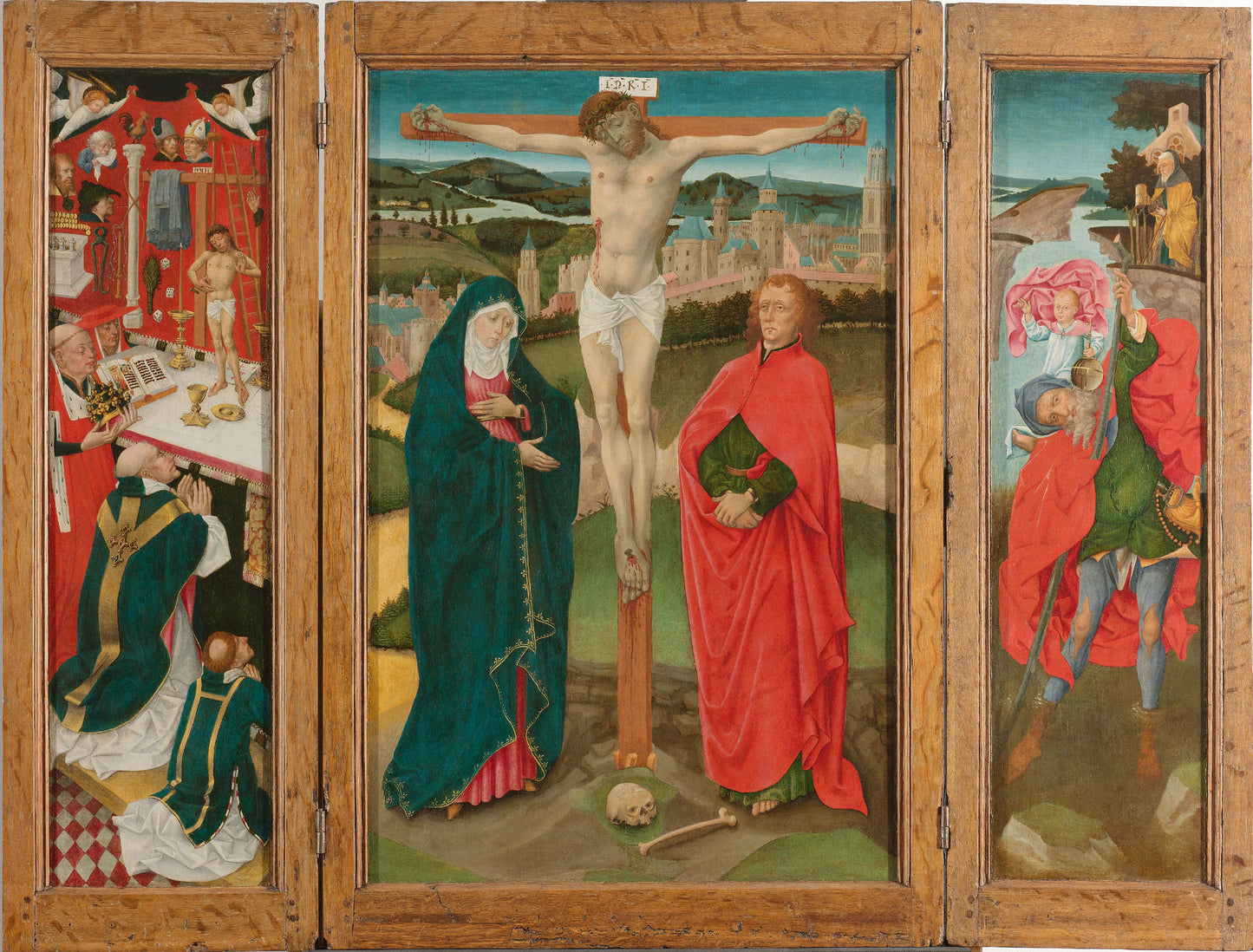 Triptych with the Crucifixion – anonymous Vintage Cityscape Art Print | Wall Art Poster