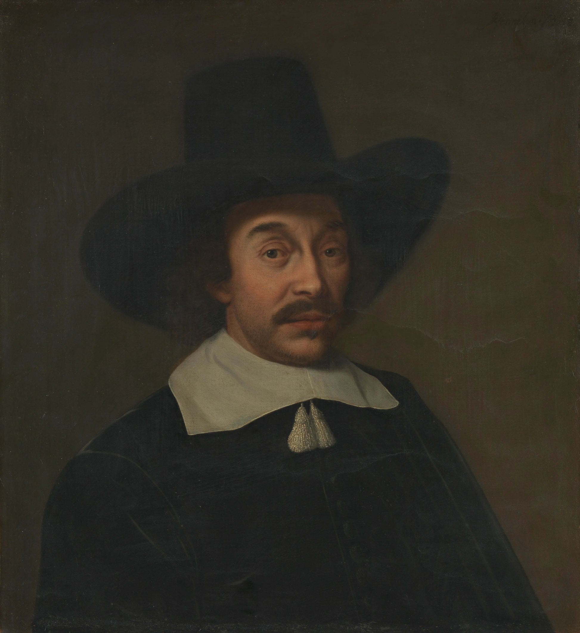 Portrait of a Man, possibly Jan de Hooghe (1608-1682) – Paulus Hennekyn (mentioned on object) Vintage Portrait Art Print | Wall Art Poster