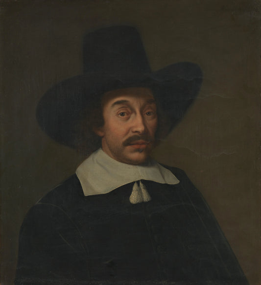 Portrait of a Man, possibly Jan de Hooghe (1608-1682) – Paulus Hennekyn (mentioned on object) Vintage Portrait Art Print | Wall Art Poster