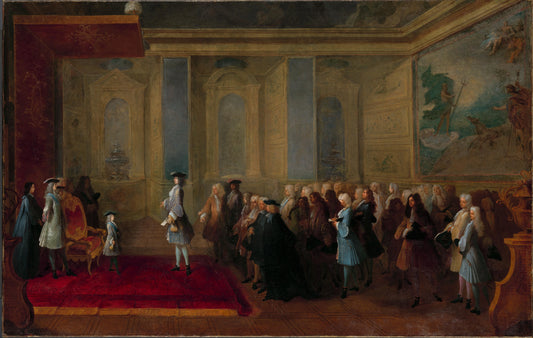 The Reception of Cornelis Hop (1685-1762) as Legate of the States-General at the Court of Louis XV, 24 July 1719 – Louis-Michel Dumesnil Vintage Art Print | Wall Art Poster