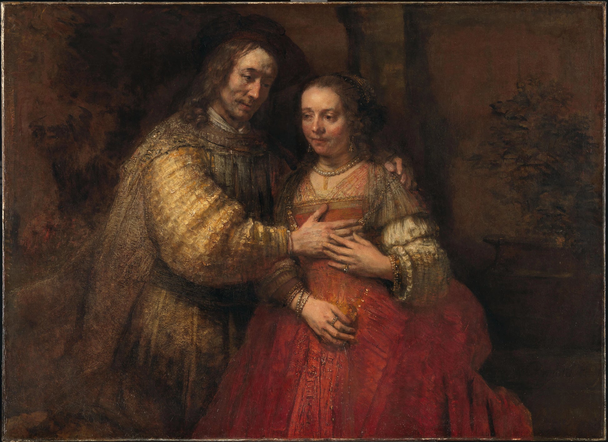 Isaac and Rebecca, Known as ‘The Jewish Bride’ – Rembrandt van Rijn Vintage Art Print | Wall Art Poster