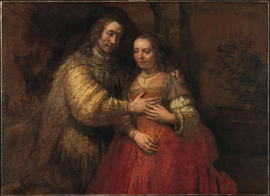 Isaac and Rebecca, Known as ‘The Jewish Bride’ – Rembrandt van Rijn Vintage Art Print | Wall Art Poster