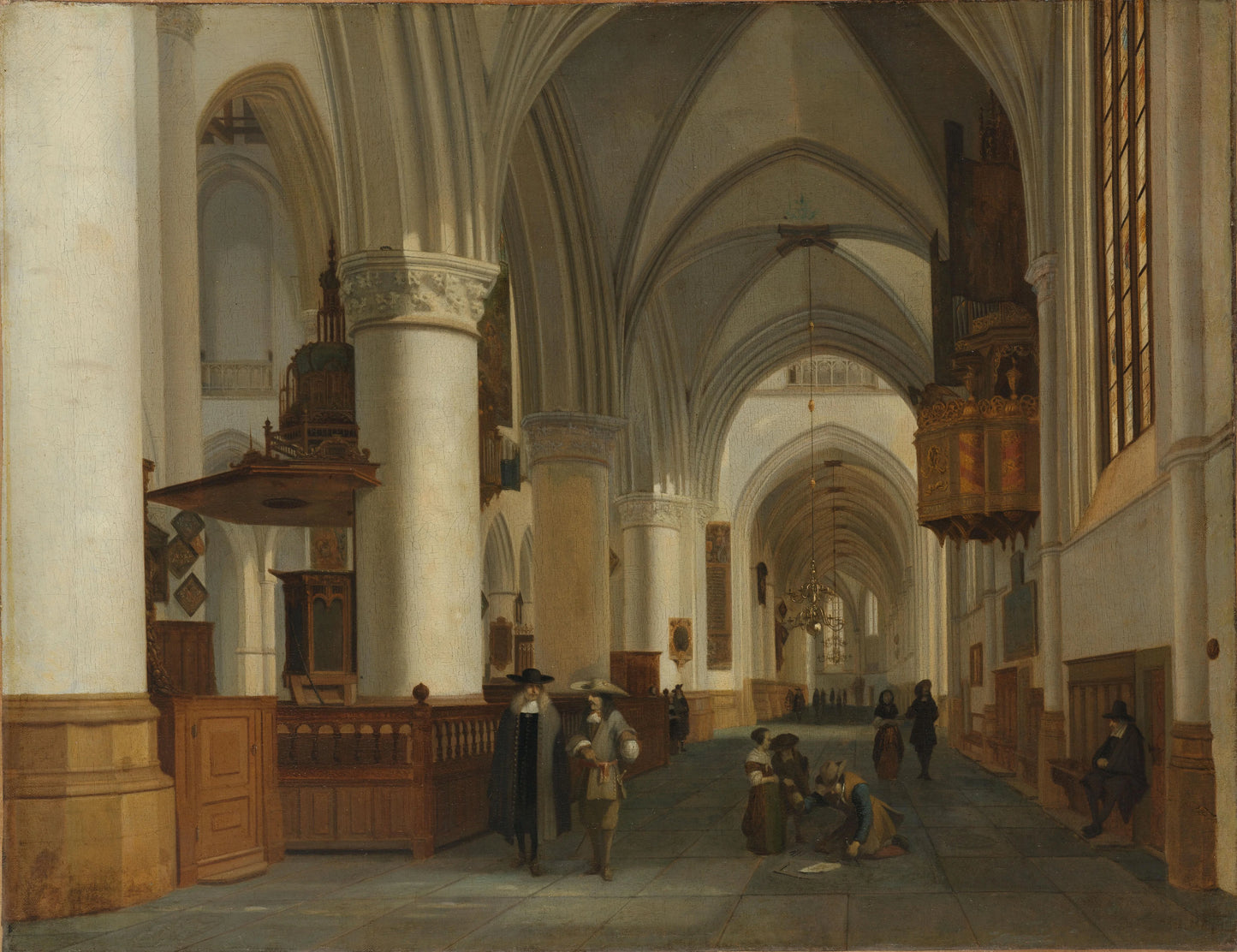 Interior of the Church of St Bavo in Haarlem – Job Adriaensz Berckheyde Vintage Art Print | Wall Art Poster