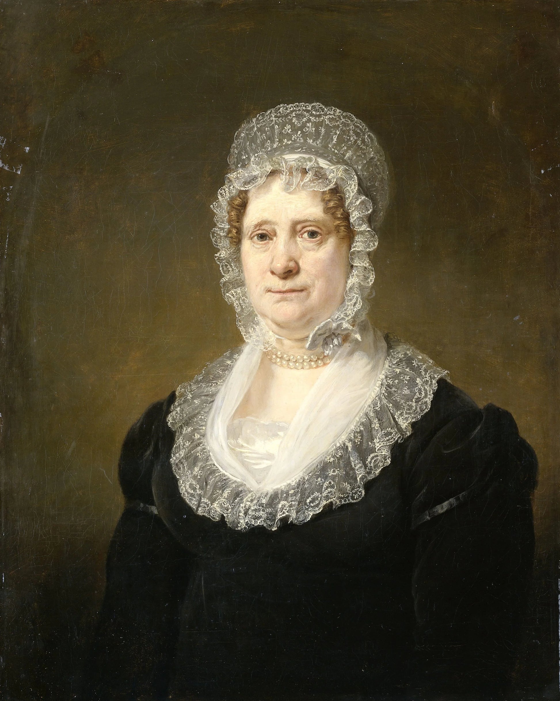 Portrait of Sara de Haan, Widow of the Amsterdam Underwriter Cornelis Hartsen – Jan Willem Pieneman Vintage Portrait Art Print | Wall Art Poster