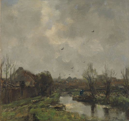 Landschap in de omgeving van Den Haag – Jacob Maris Vintage Landscape Art Print | Wall Art Poster