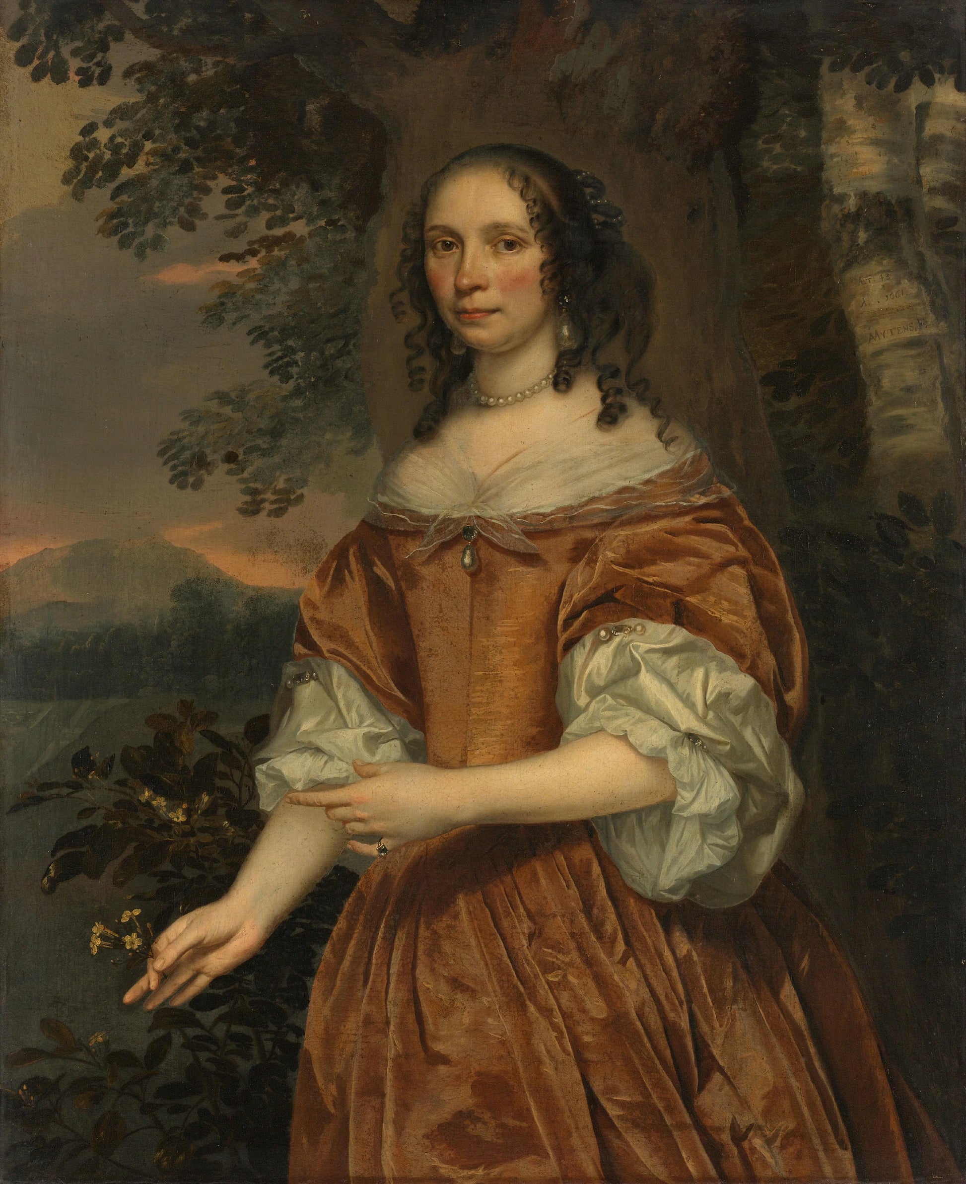 Portrait of Maria de Witte Françoisdr (1616-70) – Jan Mijtens (signed by artist) Vintage Portrait Art Print | Wall Art Poster