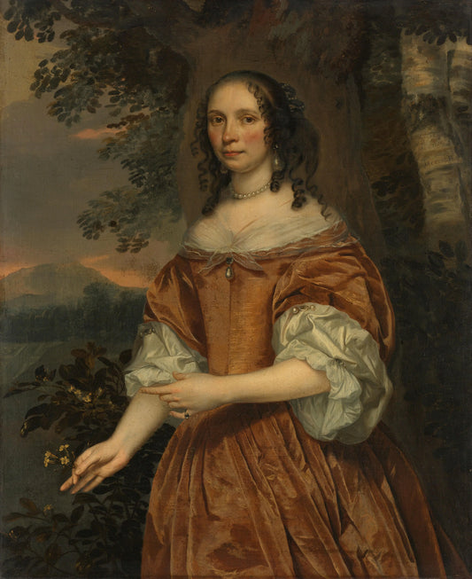 Portrait of Maria de Witte Françoisdr (1616-70) – Jan Mijtens (signed by artist) Vintage Portrait Art Print | Wall Art Poster