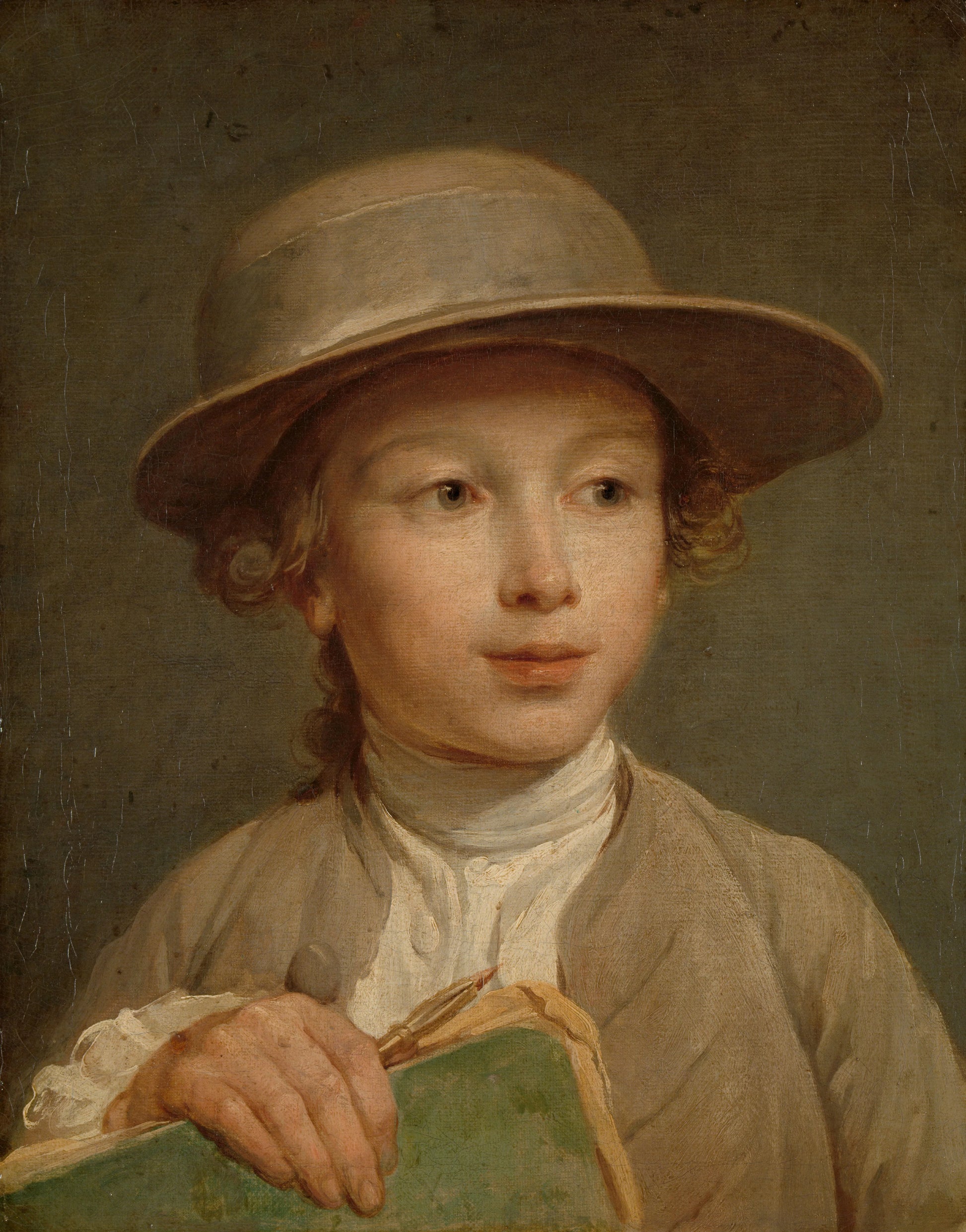Boy with a Drawing Book – Nicolas Bernard Lépicié Vintage Portrait Art Print | Wall Art Poster