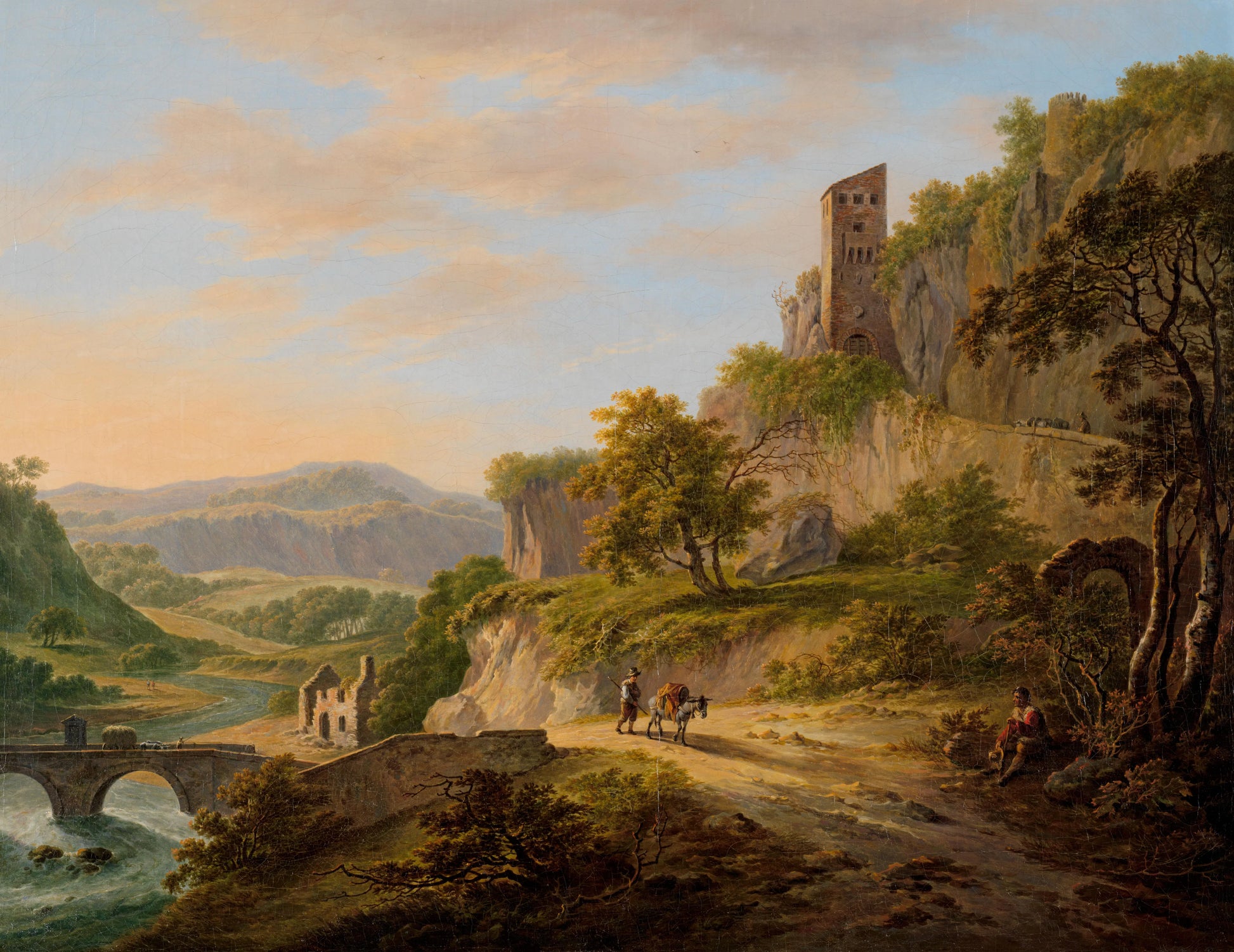 View of Civita Castellana – Daniël Dupré (signed by artist), Daniël Dupré (signed by artist) Vintage Landscape Art Print | Wall Art Poster