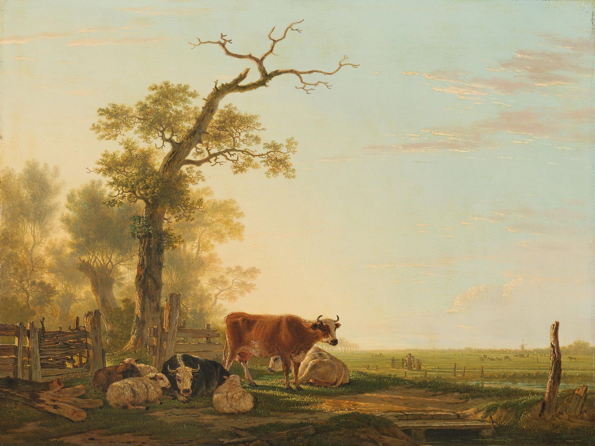 Meadow Landscape with Animals – Jacob van Strij Vintage Landscape Art Print | Wall Art Poster