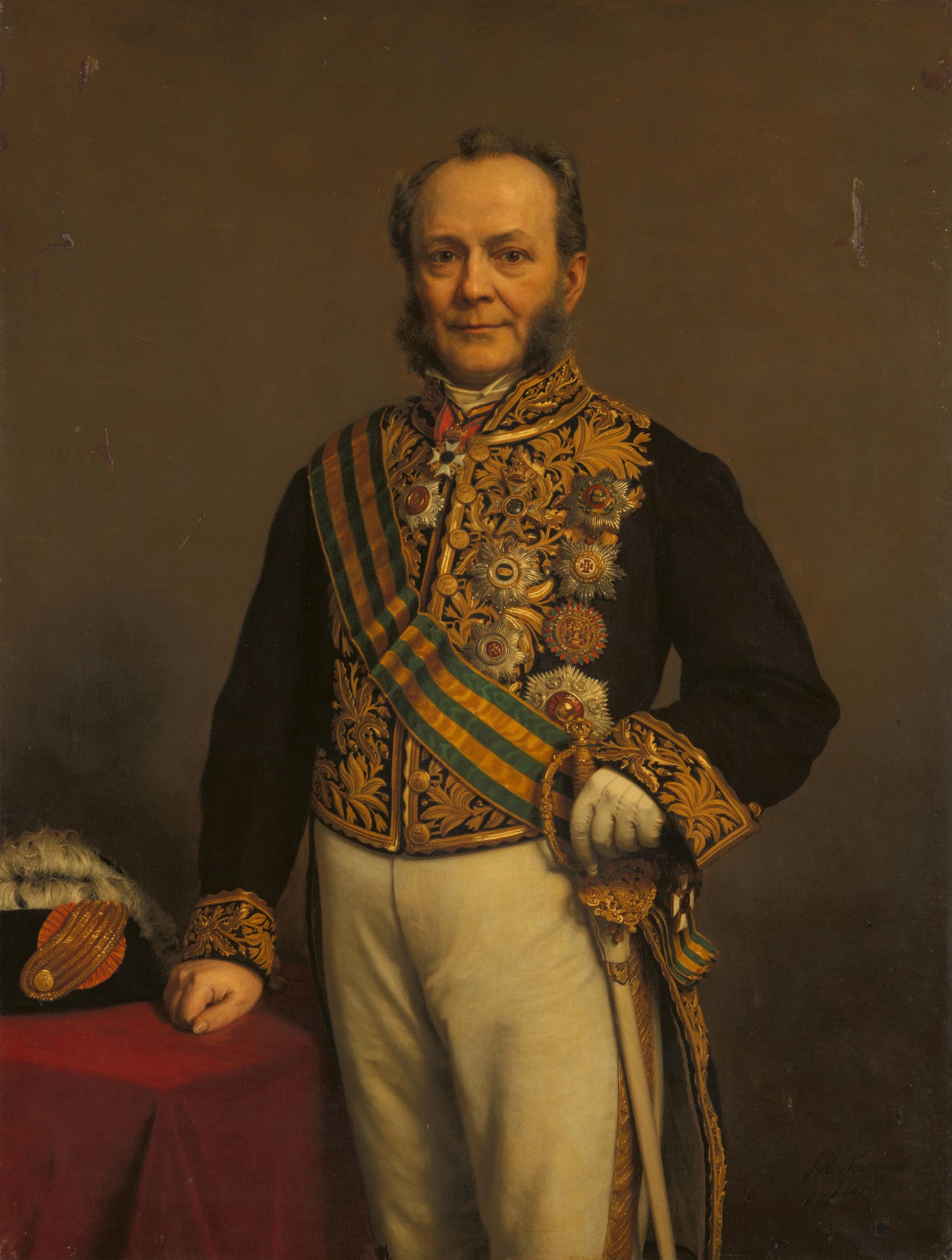 Pieter Mijer (1812-81). Gouverneur-generaal (1866-71) – Johan Heinrich Neuman (vermeld op object) Vintage Portrait Art Print | Wall Art Poster