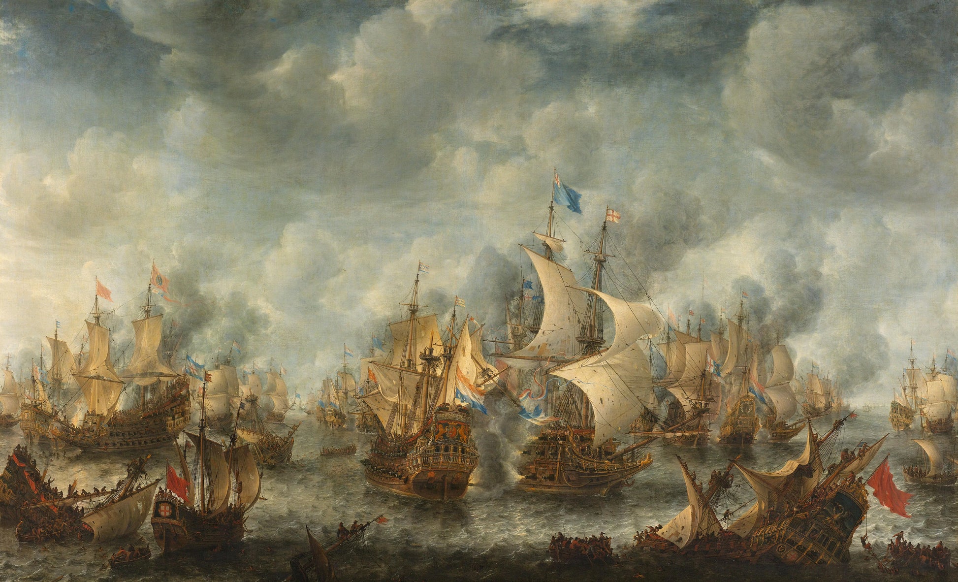 The Battle of Terheide, 10 August 1653 – Jan Abrahamsz. Beerstraten Vintage Nautical Scene Art Print | Wall Art Poster