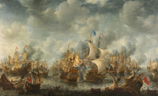 The Battle of Terheide, 10 August 1653 – Jan Abrahamsz. Beerstraten Vintage Nautical Scene Art Print | Wall Art Poster