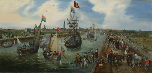 The Departure of a Dignitary from Middelburg – Adriaen Pietersz van de Venne Vintage Harbour Scene Art Print | Wall Art Poster