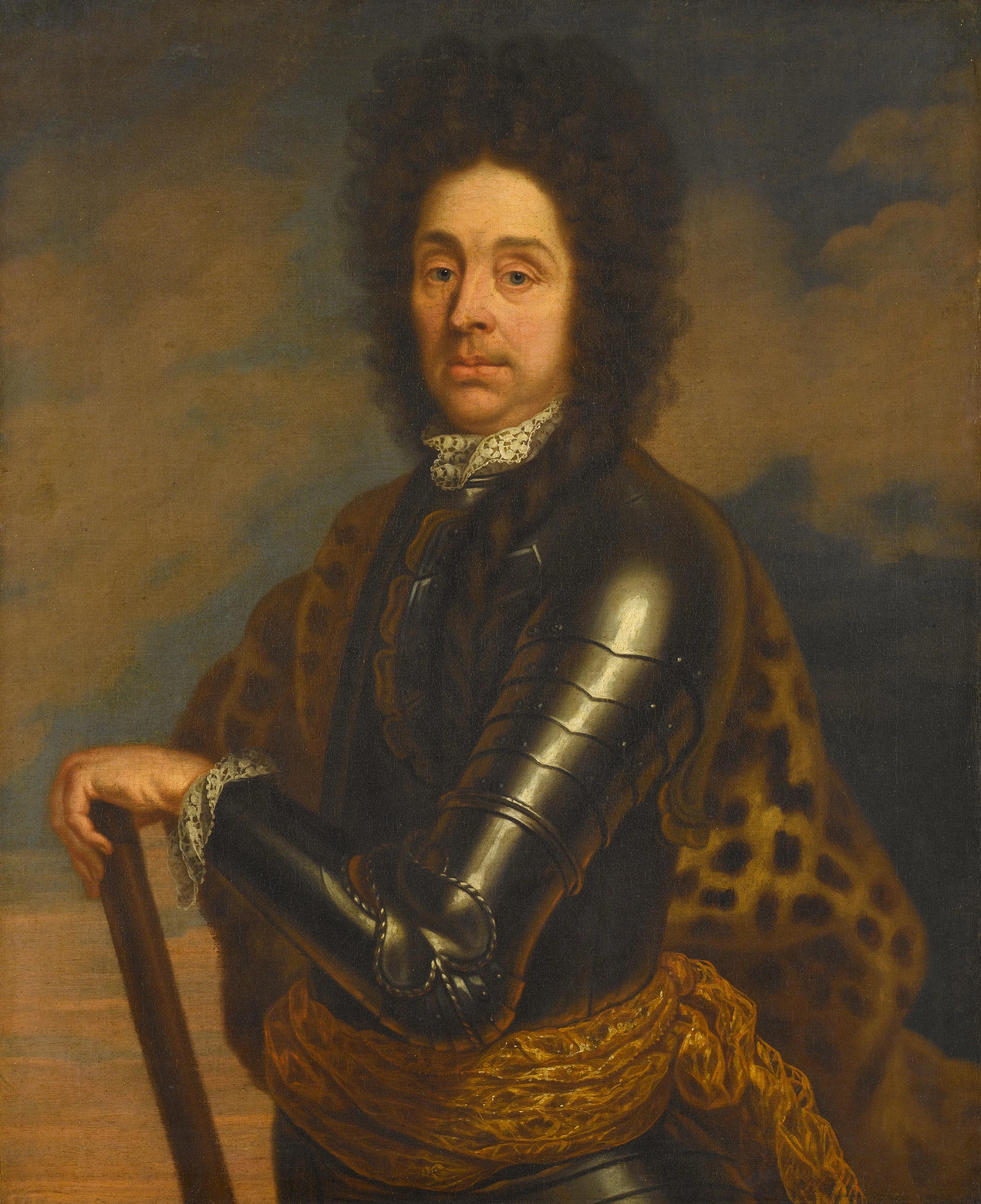 Portrait of Menno Baron van Coehoorn (1641-1704). General in the Artillery and Fortifications Engineer – copy after Caspar Netscher Vintage Self-Portrait Art Print | Wall Art Poster