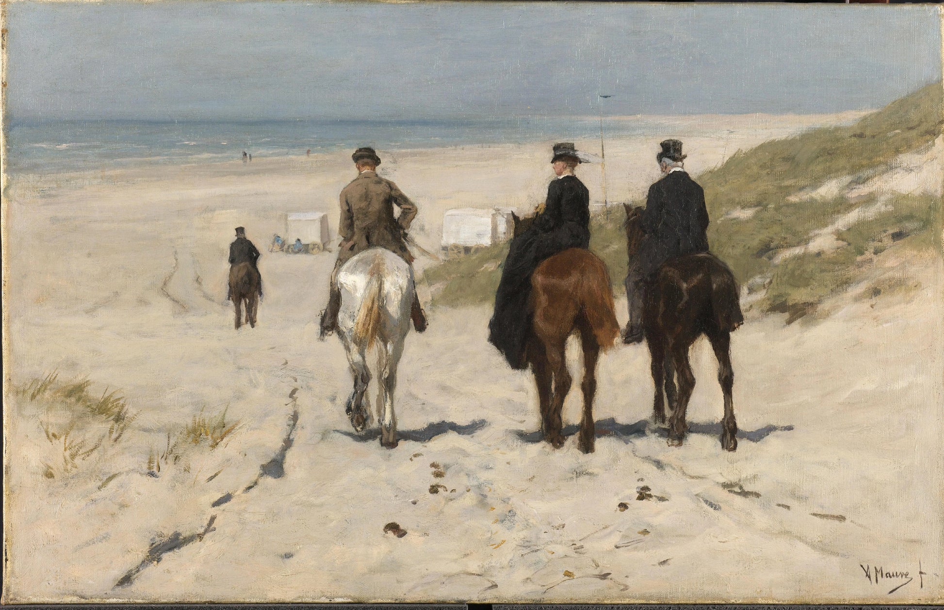 Morning Ride along the Beach – Anton Mauve (mentioned on object) Vintage Art Print | Wall Art Poster