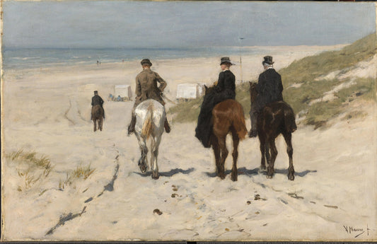 Morning Ride along the Beach – Anton Mauve (mentioned on object) Vintage Art Print | Wall Art Poster