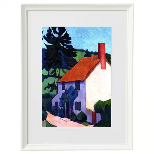 Devon Cottage by Robert Bevan, 1925, 17x13"(A3) White Frame