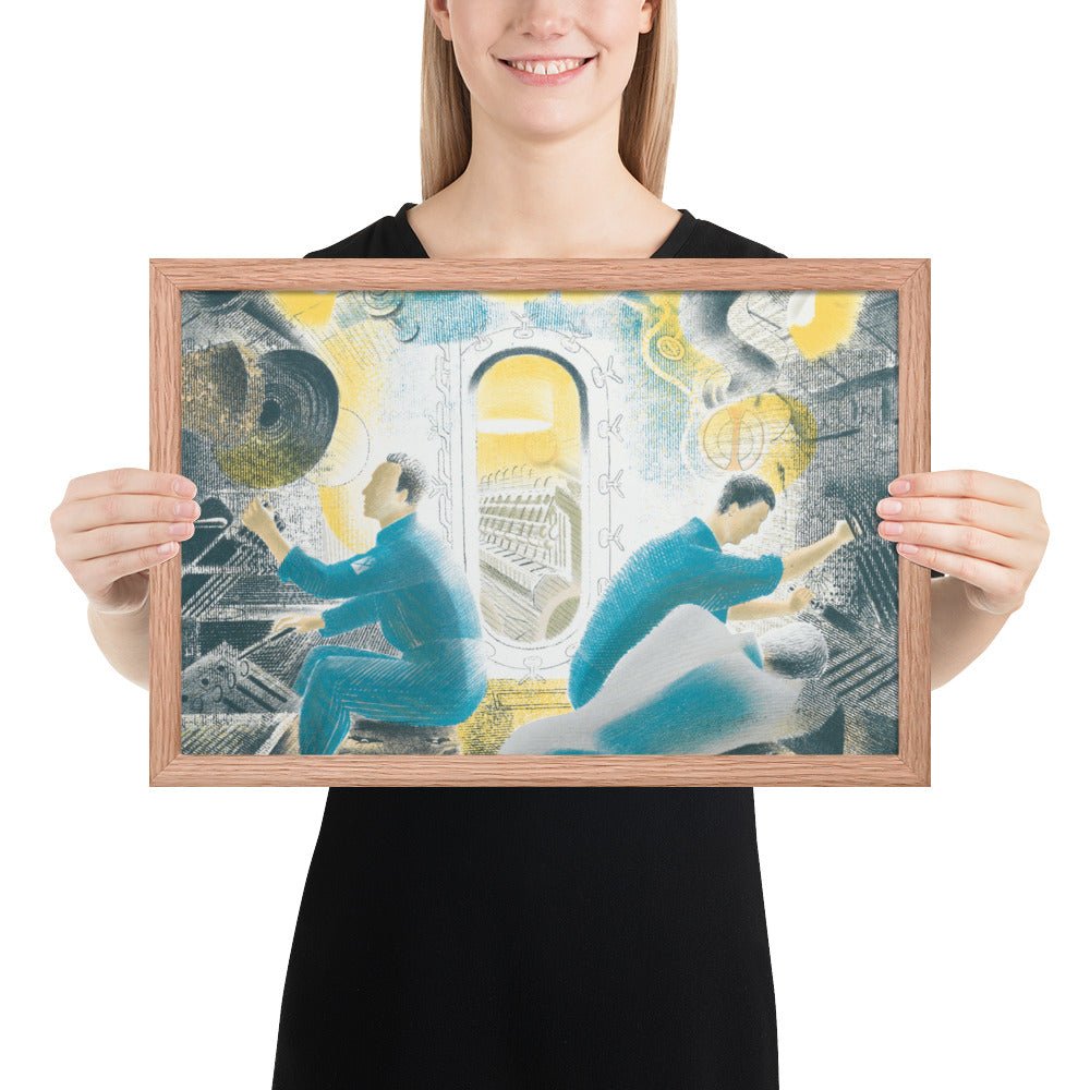 Diving Controls Number 1 1941 HMS Dolphin Submarine WW2 by Eric Ravilious, Framed poster
