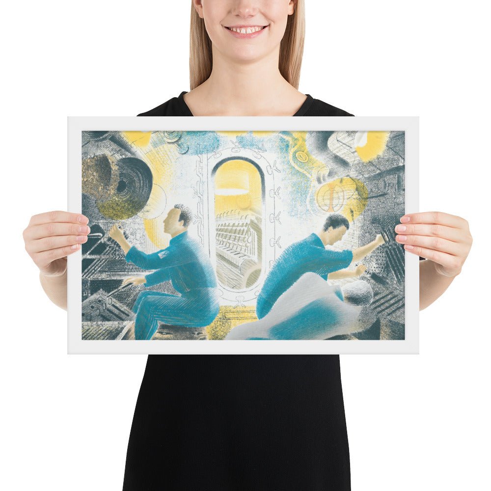 Diving Controls Number 1 1941 HMS Dolphin Submarine WW2 by Eric Ravilious, Framed poster
