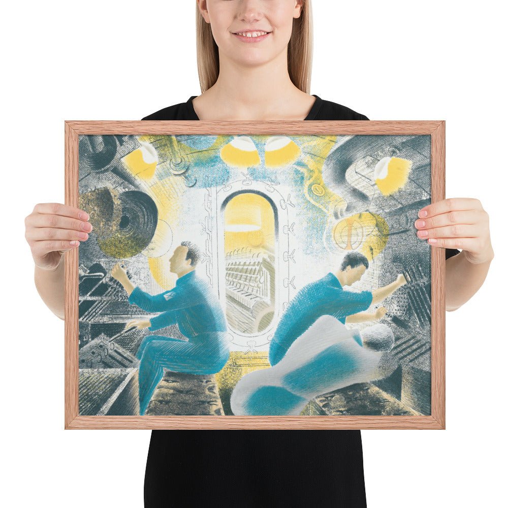 Diving Controls Number 1 1941 HMS Dolphin Submarine WW2 by Eric Ravilious, Framed poster