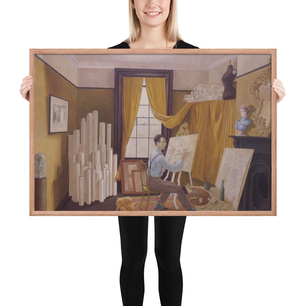 Edward Bawden in His Studio by Eric Ravilious, Framed poster