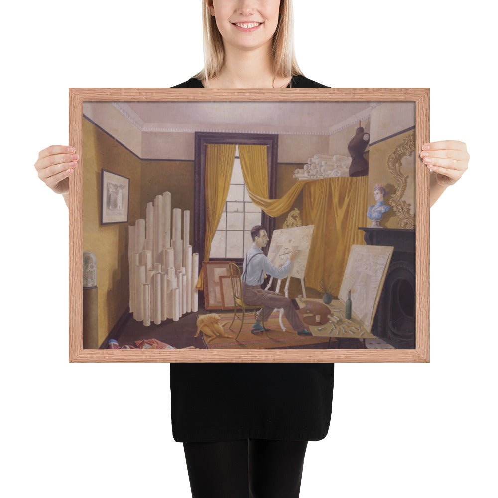 Edward Bawden in His Studio by Eric Ravilious, Framed poster