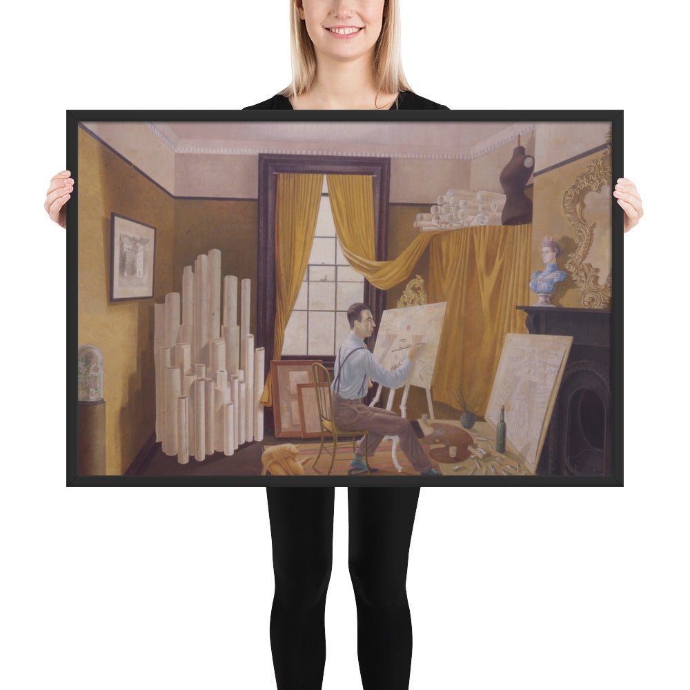 Edward Bawden in His Studio by Eric Ravilious, Framed poster