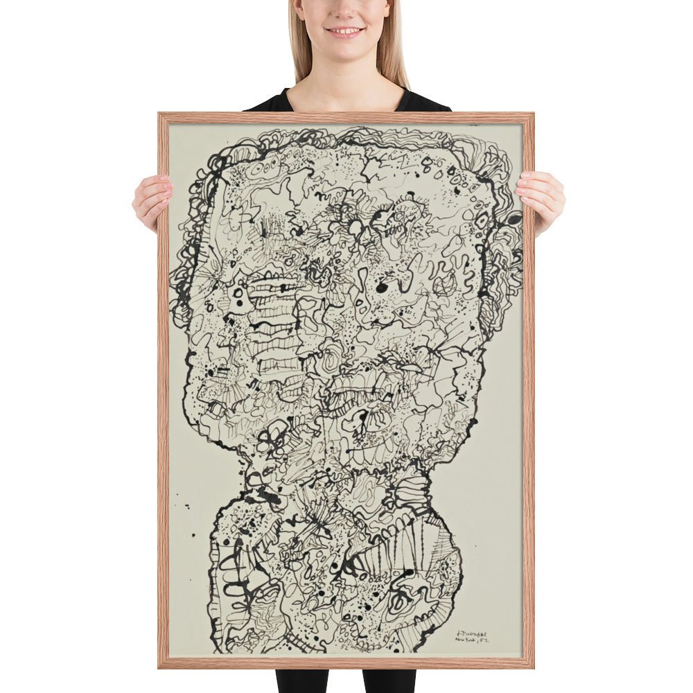 Evolving Portraits by Jean Dubuffet, Framed poster