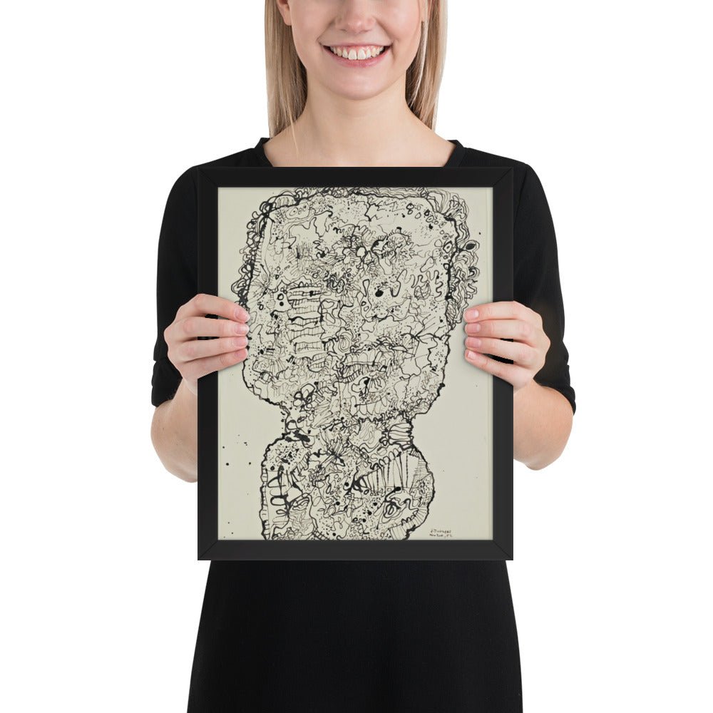 Evolving Portraits by Jean Dubuffet, Framed poster