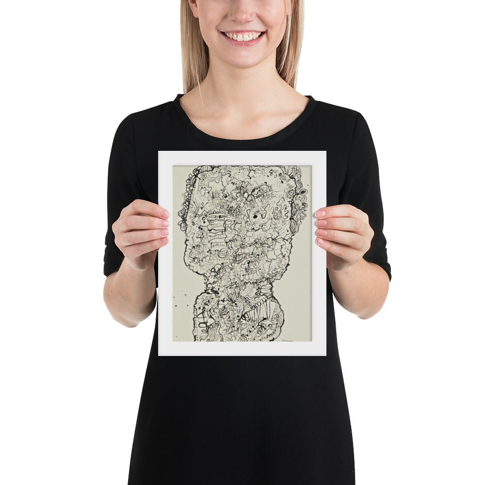 Evolving Portraits by Jean Dubuffet, Framed poster