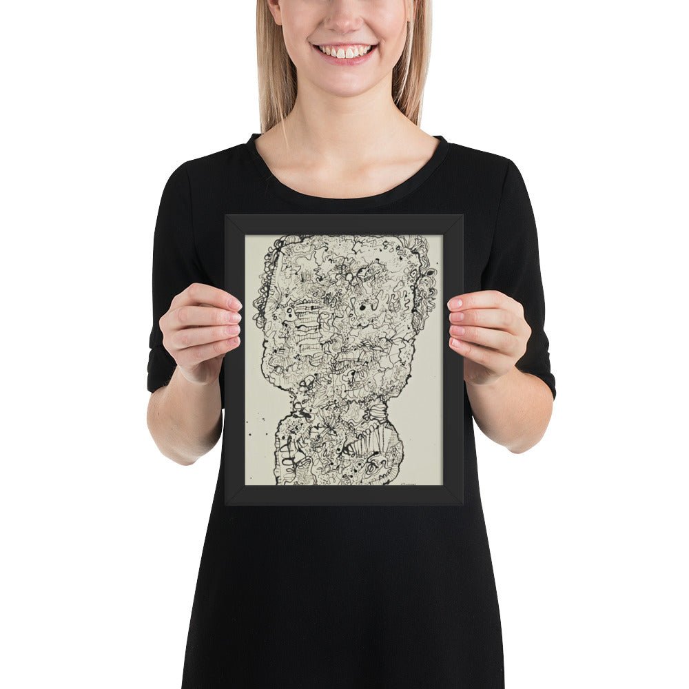 Evolving Portraits by Jean Dubuffet, Framed poster