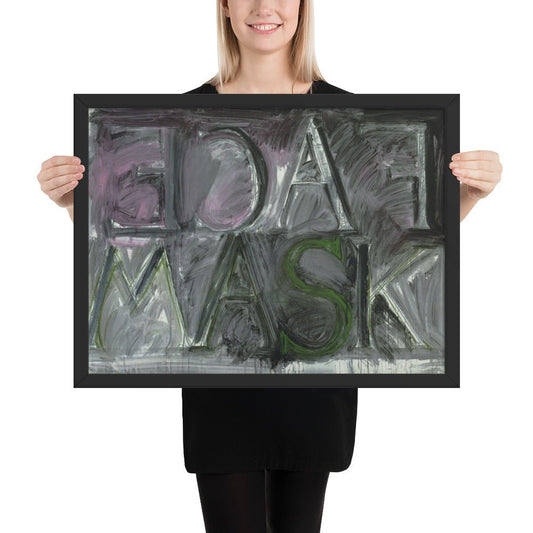 Face Mask by Bruce Nauman, Framed poster