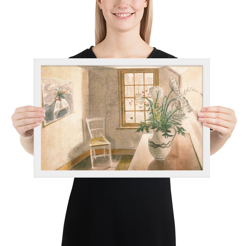 Flower and Vase by Eric Ravilious, Framed poster