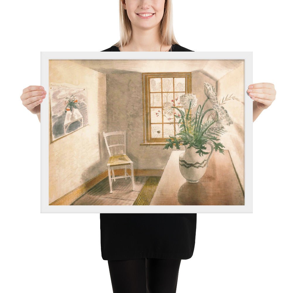 Flower and Vase by Eric Ravilious, Framed poster