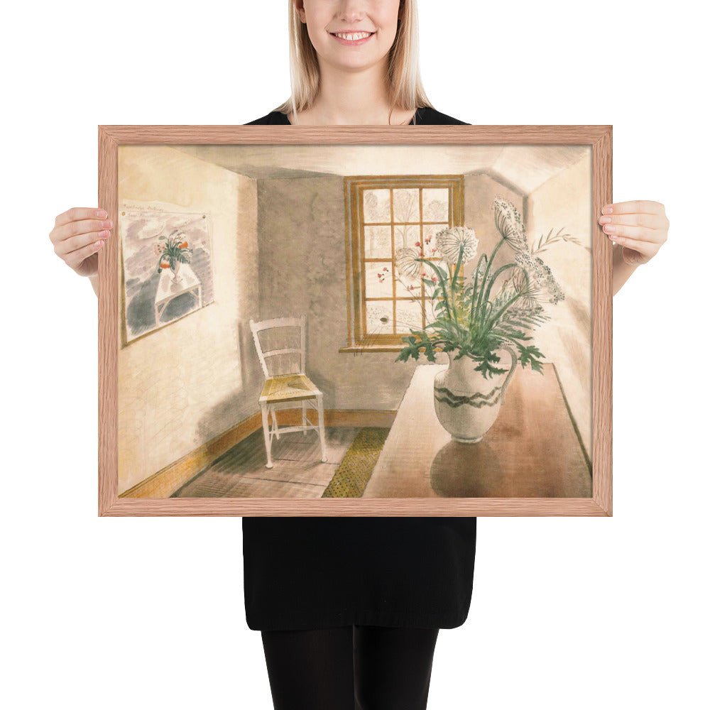 Flower and Vase by Eric Ravilious, Framed poster
