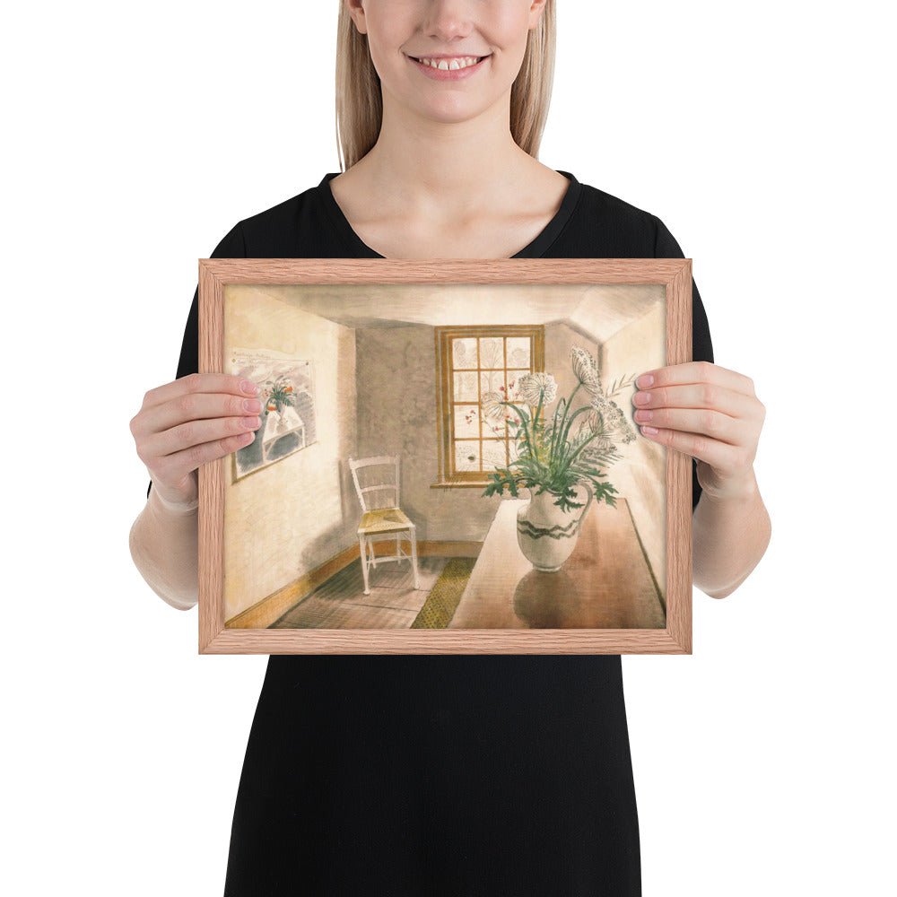 Flower and Vase by Eric Ravilious, Framed poster
