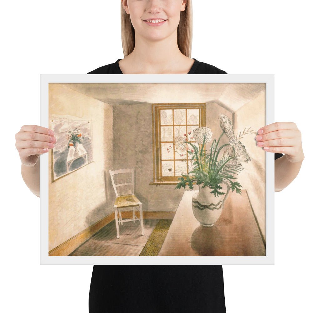 Flower and Vase by Eric Ravilious, Framed poster
