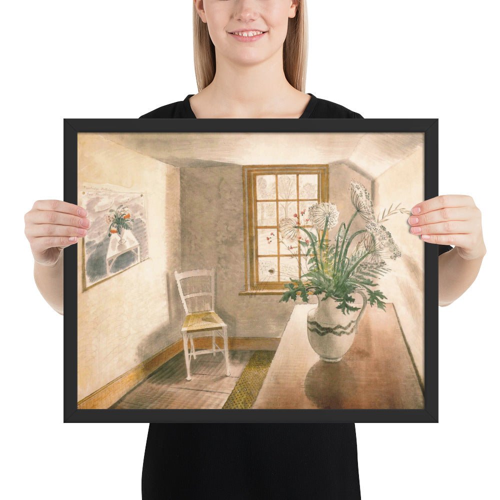 Flower and Vase by Eric Ravilious, Framed poster