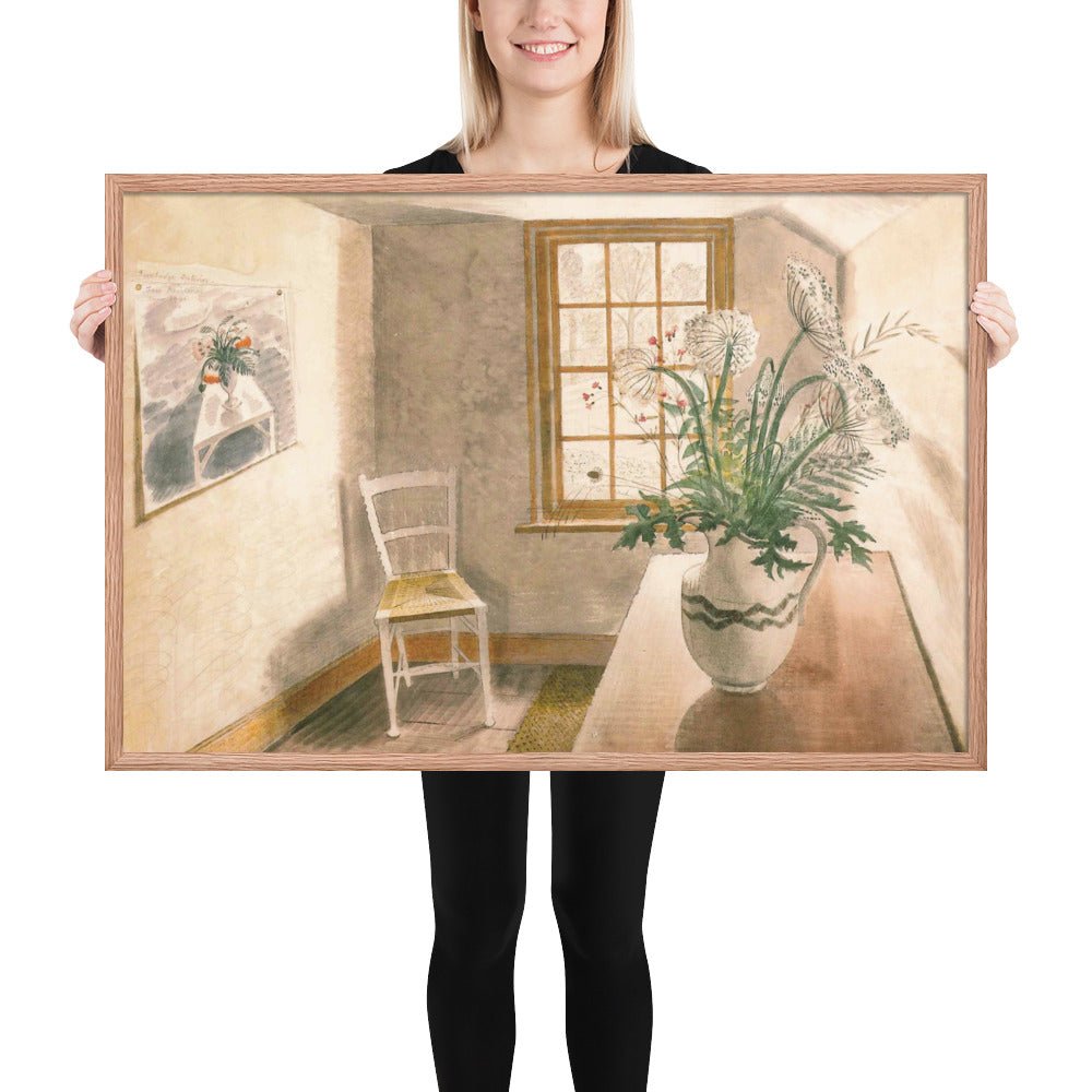 Flower and Vase by Eric Ravilious, Framed poster