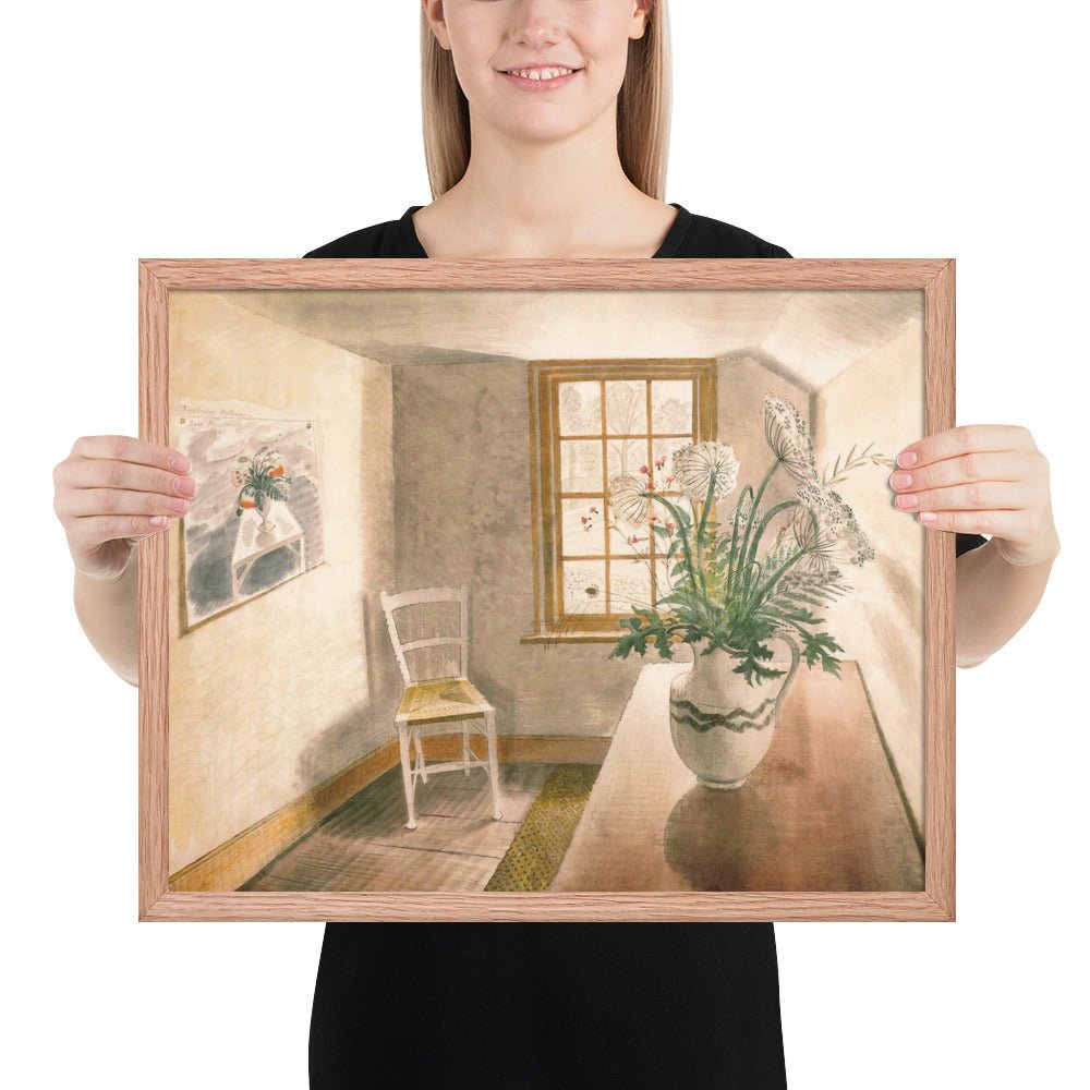 Flower and Vase by Eric Ravilious, Framed poster
