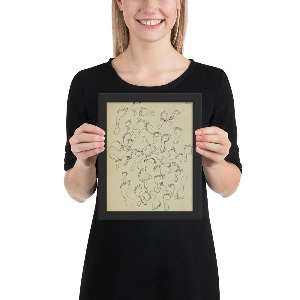 Footprints in the Sand, page from the sketchbook El Golea, II by Jean Dubuffet, Framed poster