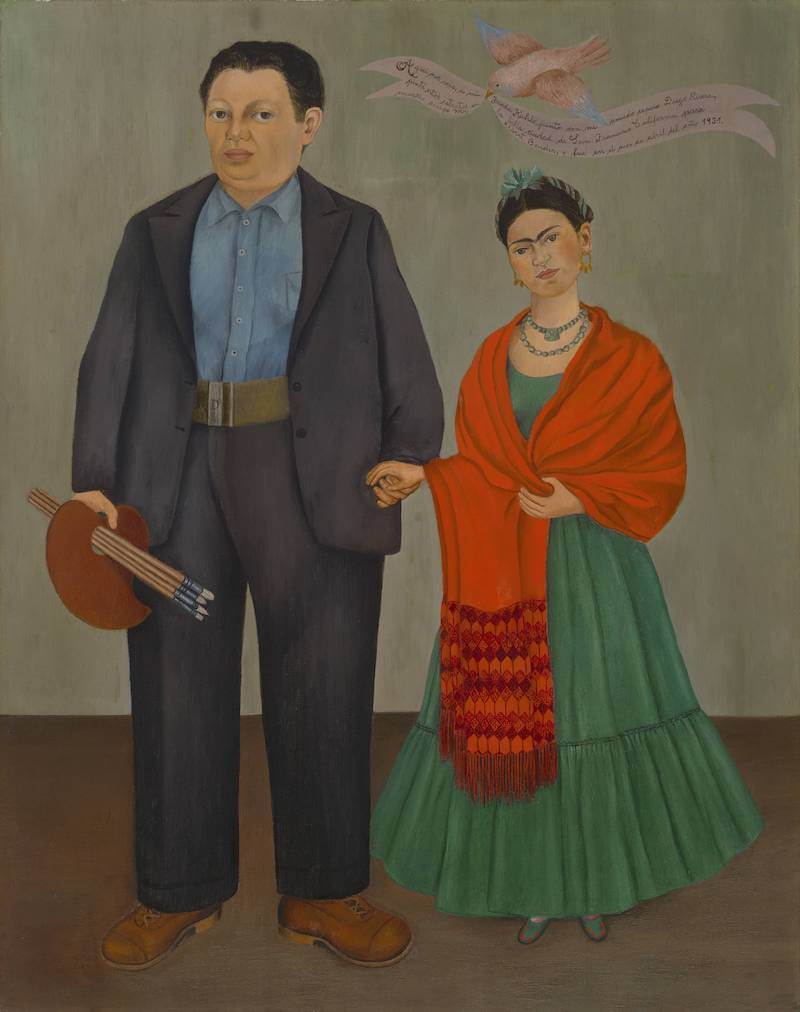 Frida and Diego Rivera, 1931 by Frida Kahlo, vintage art, A3 (16x12")  Poster Print