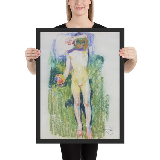Girl with a Ball by Frantisek Kupka, Framed poster
