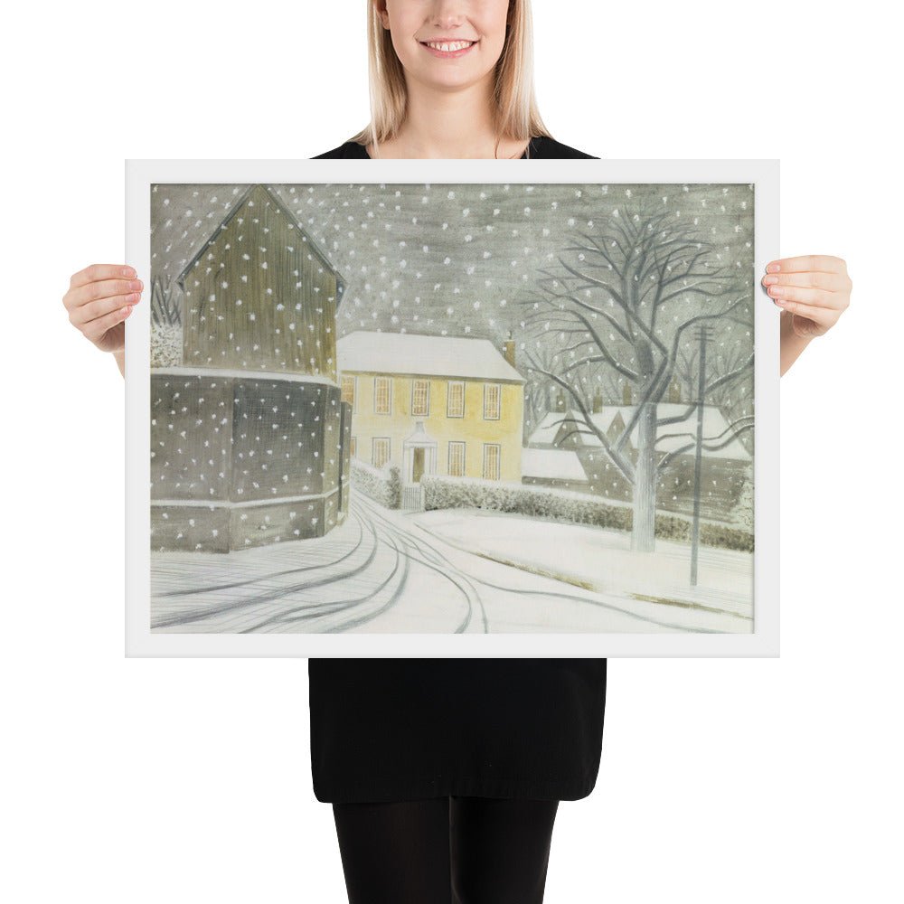 Halstead Road in the Snow by Eric Ravilious, Framed poster