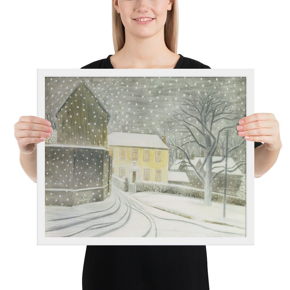 Halstead Road in the Snow by Eric Ravilious, Framed poster