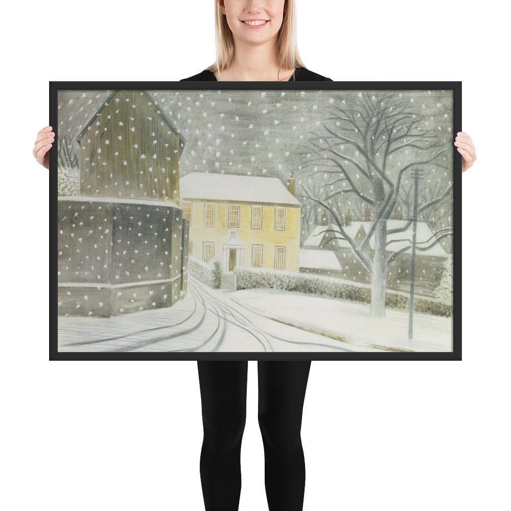 Halstead Road in the Snow by Eric Ravilious, Framed poster