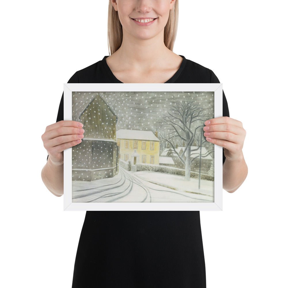 Halstead Road in the Snow by Eric Ravilious, Framed poster