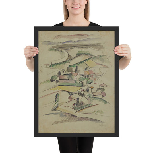 Houses in a Valley by Albert Gleizes , Framed poster